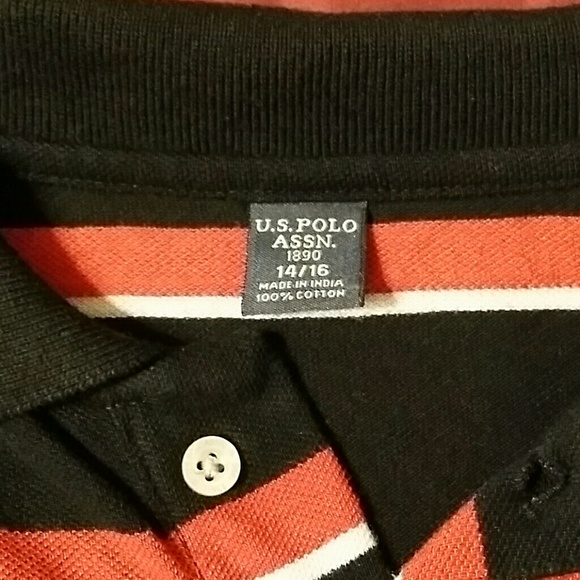 US Polo Assn. Red whit and blue polo, boys 14/16 - Picture 3 of 4